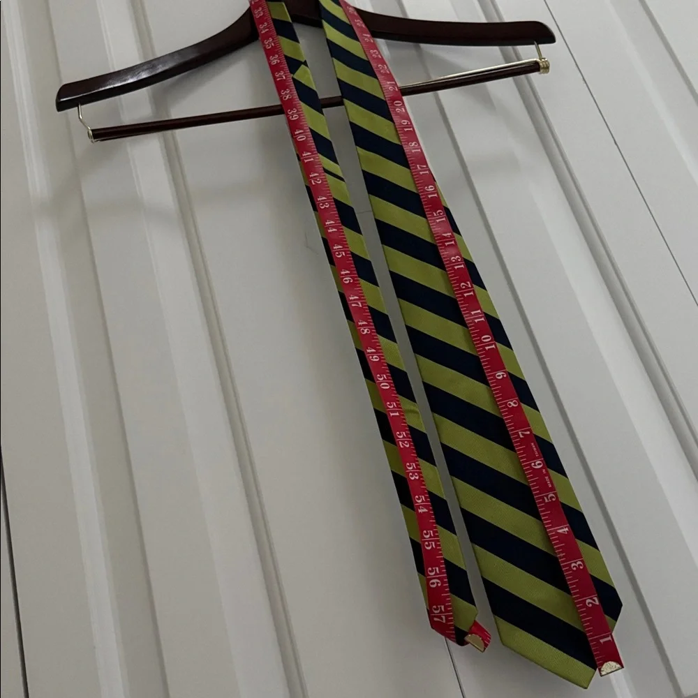 J. CREW 100% SILK TIE REPP DIAGONAL RIBBED STRIPED CLASSIC NECKTIE NAVY GREEN